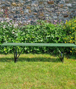 Antique Green Oak Bench