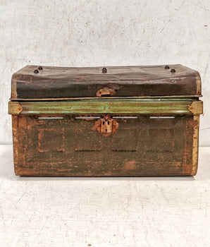 Old Green Metal Trunk