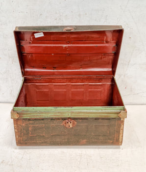 Old Green Metal Trunk