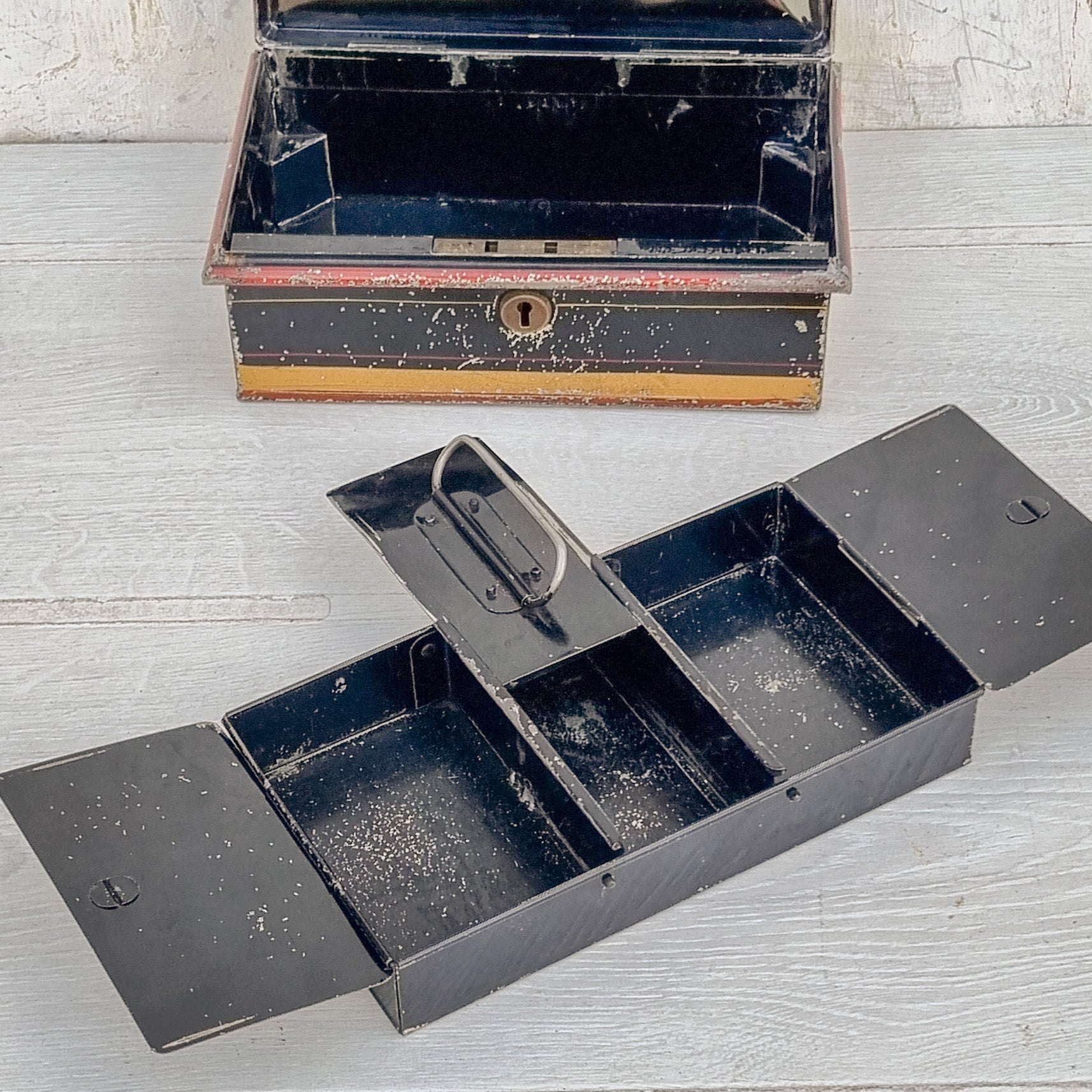 Antique Money Box Tin