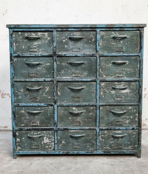 Old Workshop Bank Of Drawers
