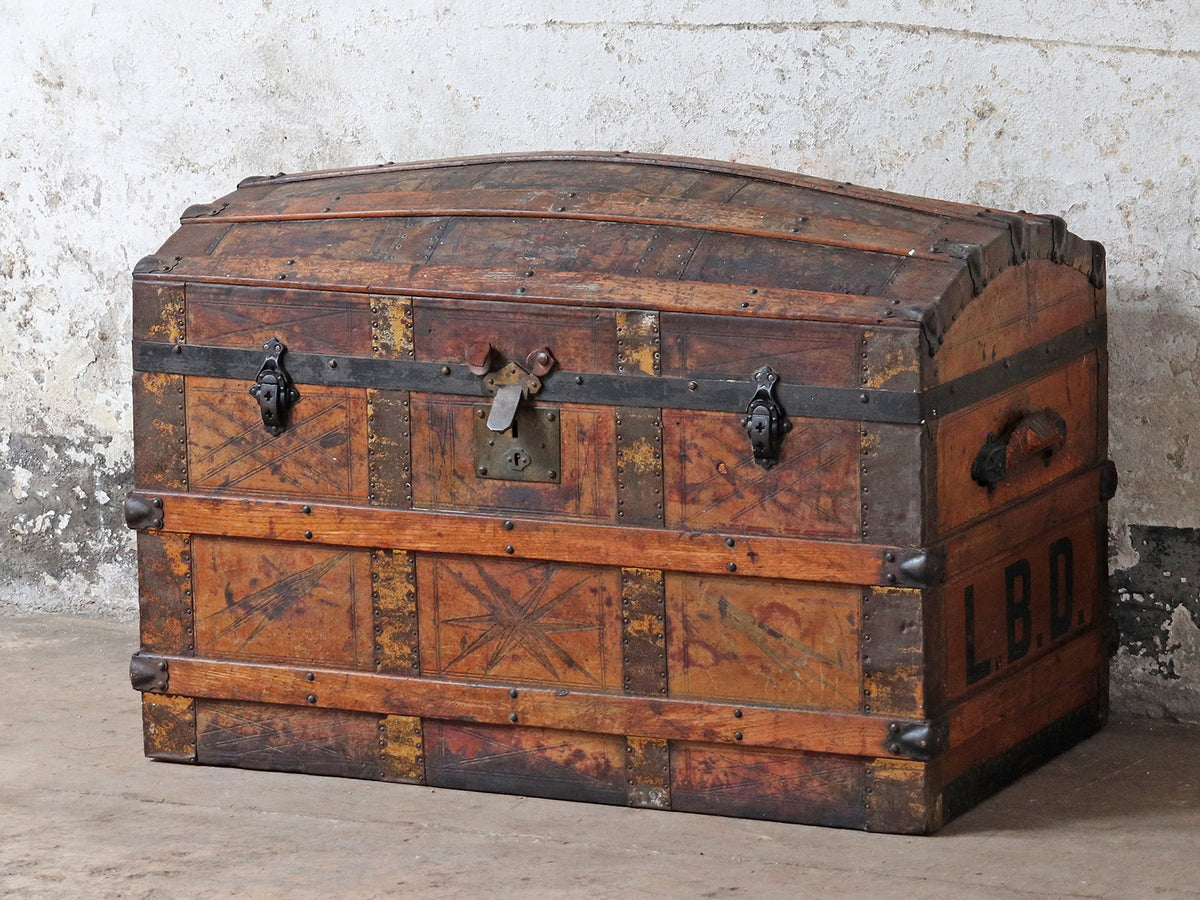 Antique Domed Trunk | rustic storage | Scaramanga