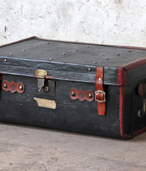 Old Black Travel Trunk