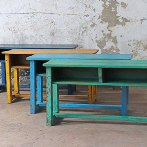 Colourful Vintage Wooden Bench