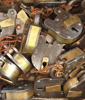 Brass and Iron Vintage Padlock - Large
