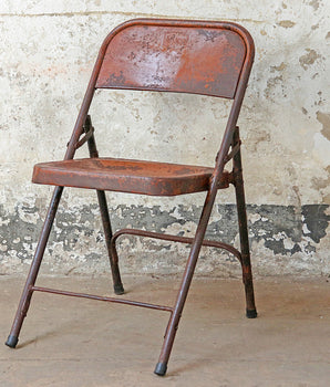 Brown Metal Vintage Chairs- Set Of 4