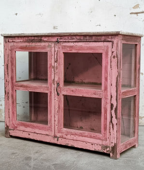 Vintage Pink Shop Display Cabinet