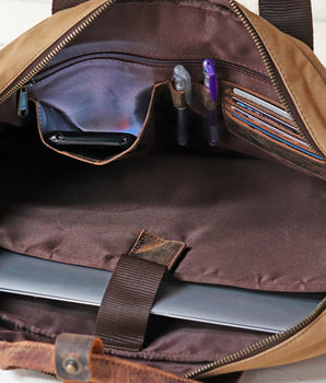 Canvas and Leather Laptop Bag