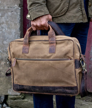 Canvas and Leather Laptop Bag