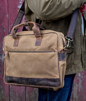 Canvas and Leather Laptop Bag