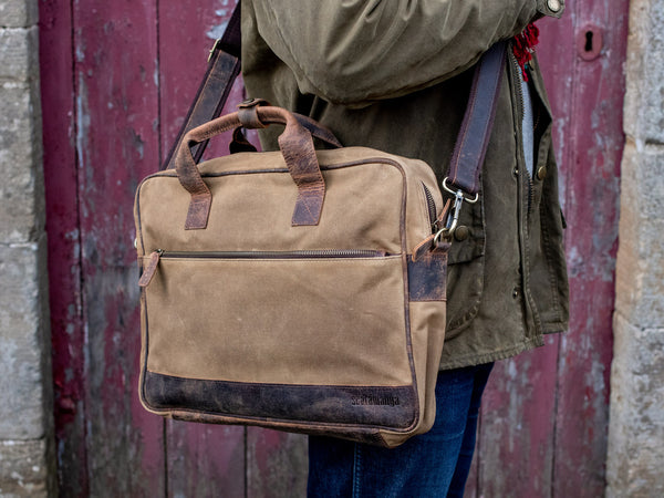 Genuine Leather Messenger Bag For Men – Vintage Distressed Satchel, Laptop Briefcase, 16 Inch - View #9