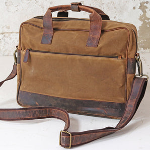 Canvas and Leather Laptop Bag for Women