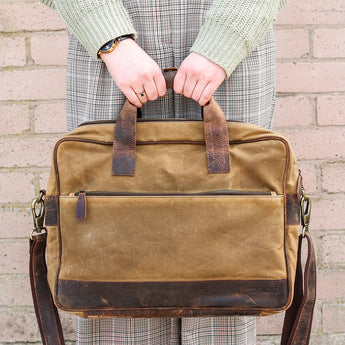 Leather and Canvas Laptop Bag Women Free Delivery