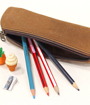 Canvas and Leather Pencil Case