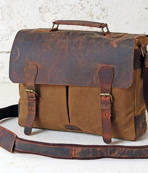 Canvas and Leather Satchel