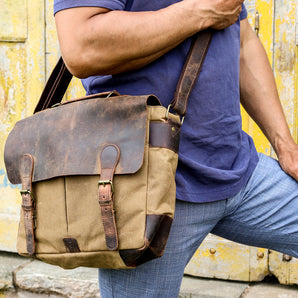Canvas and Leather Satchel