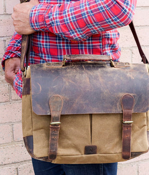 Canvas and Leather Satchel