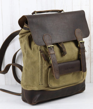 Canvas Leather Backpack Large FLBG14025