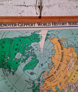 Vintage Cold War Map Of The World