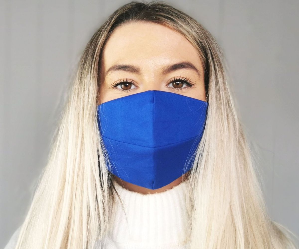 Royal Blue Cotton Face Mask | Scaramanga