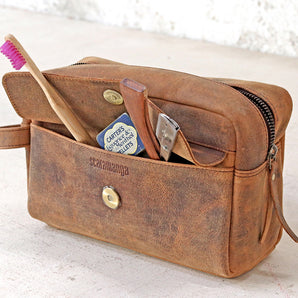 Deluxe Leather Wash Bag