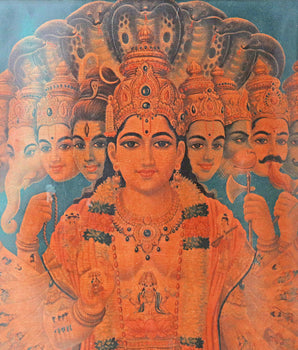 Old Vintage Indian Print - Durga