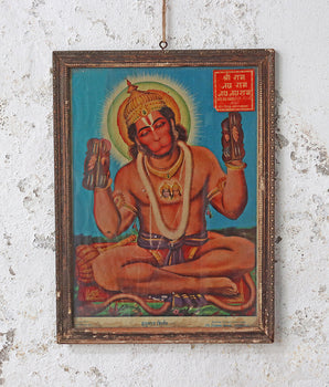 Old Indian Wall Art - Hanuman