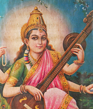 Old Indian Art Print - Saraswati