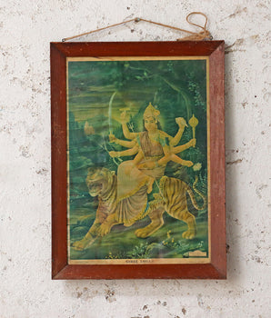 Vintage Indian Print - Sherawali Mata