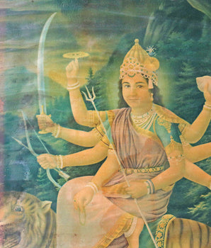 Vintage Indian Print - Sherawali Mata