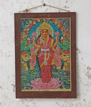 Large Vintage Indian Print - Lakshmi Mata