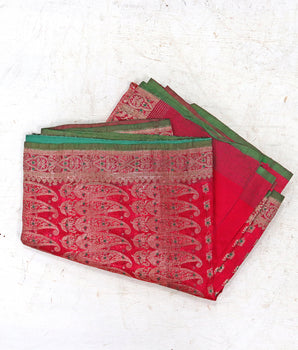 Red Vintage Sari Textile