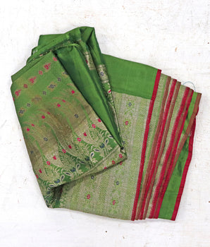 Vintage Green Sari Material