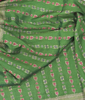 Vintage Green Sari Material