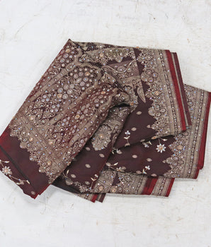 Maroon Sari Textile