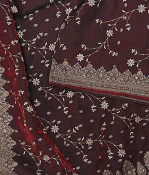 Maroon Sari Textile