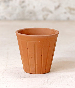 Fluted Terracotta Pot - Small