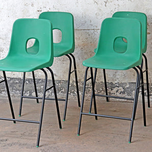 Tall Old School Chairs - Green