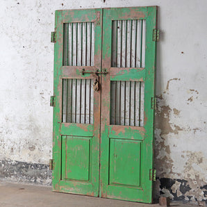 Antique Green Double Doors
