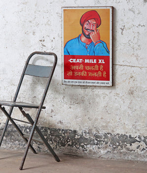 Old Metal Poster Sign - Ceat Mile XL