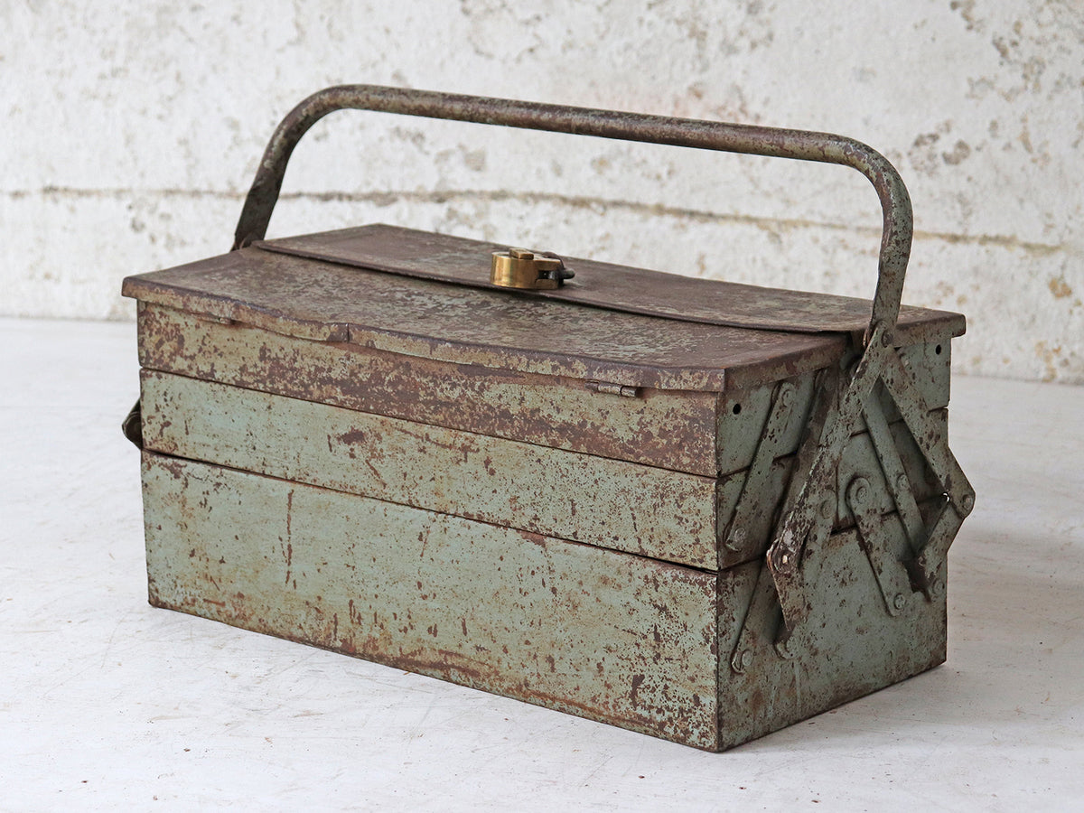 Old Rusting Tool Box Old Metal Foldout Toolbox | vintage Storage | Scaramanga