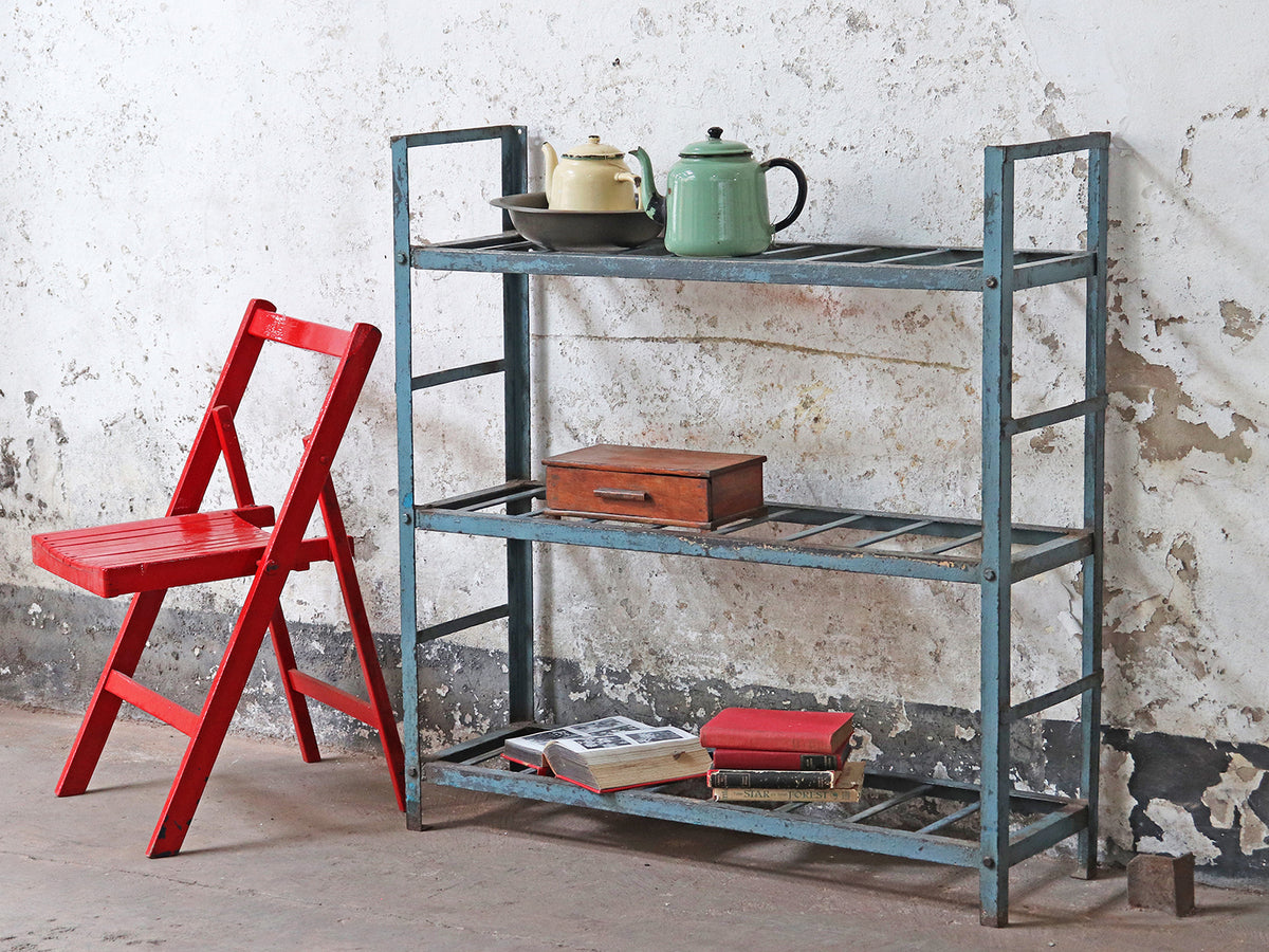 Rustic Blue Shelving Rack | Rustic cabinet | Scaramanga