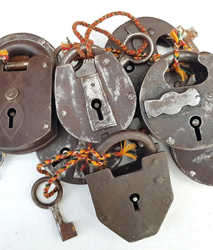 Large Antique Iron Padlock