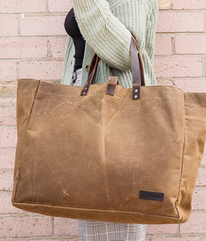 Large Waxed Canvas Shopper Tote