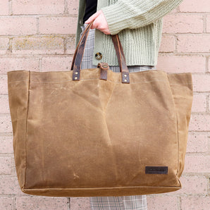 Large Waxed Canvas Shopper Tote