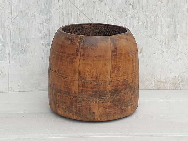 希少 large wooden pot large-hand-carved-wooden-pot-