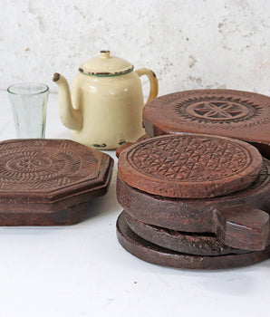 Vintage Wooden Placemat - Large Round