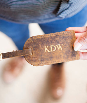Leather Luggage Tag With Buckle