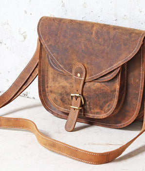 Leather Saddle Bag 12 Inch