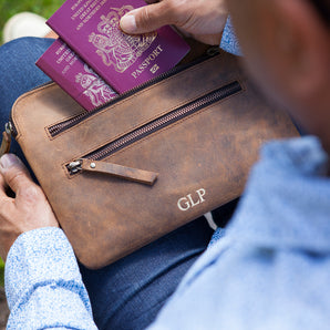 Leather Tablet And Travel Pouch